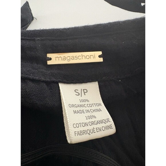 Magaschoni Maxi Dress Size S Black Babydoll Gauze Flutter Whimsigoth Witchy - Picture 8 of 16